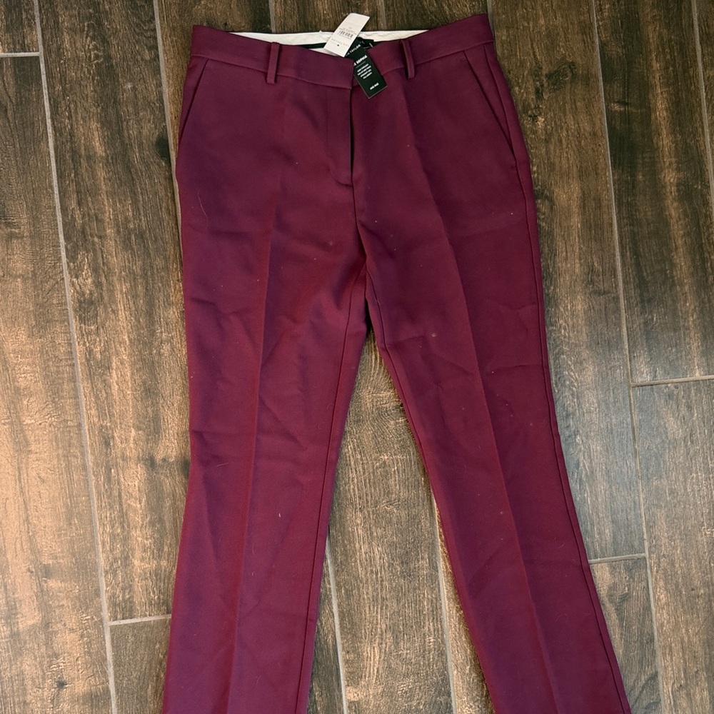 Womens Ann Taylor The Sophia Dress Pants - Burgundy Trousers